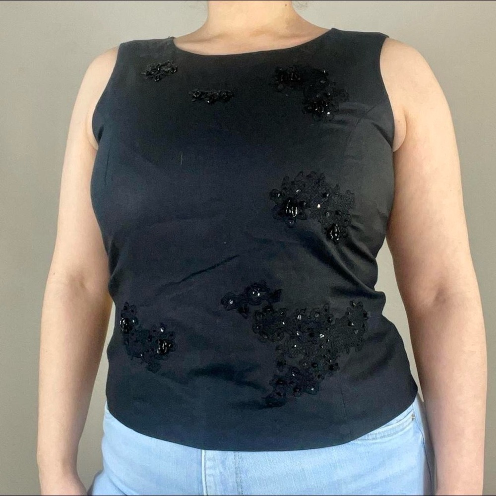 90s EMBROIDERY & SEQUENCE DRESS TOP